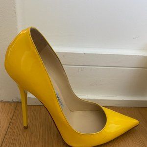 Jimmy Choo Patent Leather Canary Yellow Anouk Pumps